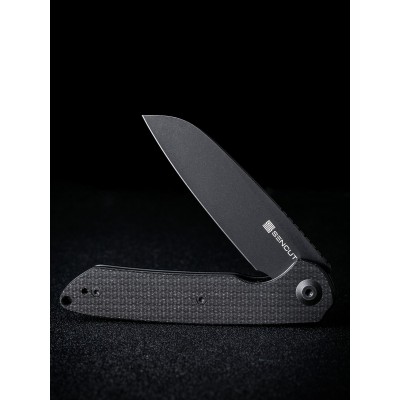 Складной нож SENCUT Kyril 9Cr18MoV Steel Black Stonewashed Handle Black Micarta
