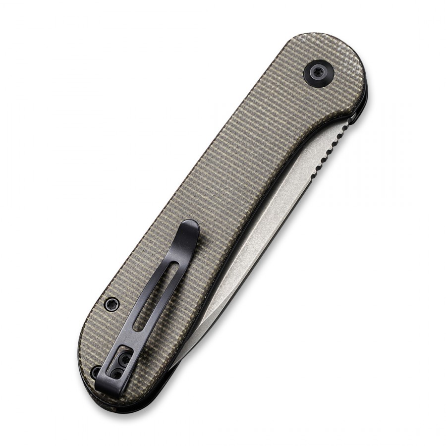Складной нож CIVIVI Button Lock Elementum 14C28N Steel Gray Stonewashed Handle G10 Gray Stonewashed