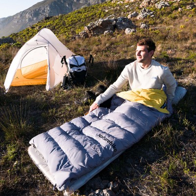 Мешок спальный Naturehike CW400 NH18C400-D с утиным пухом, размер M, серый