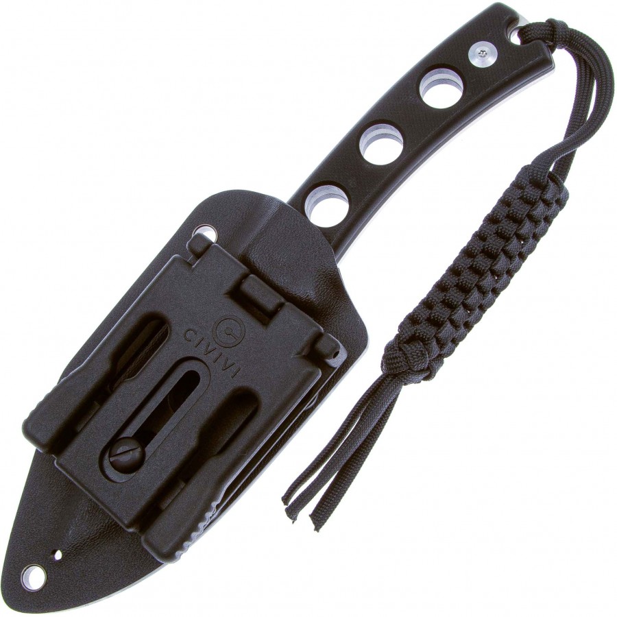 Нож SENCUT Fixed Blade Waxahachie 9Cr18MoV Steel Satin Handle G10 Black