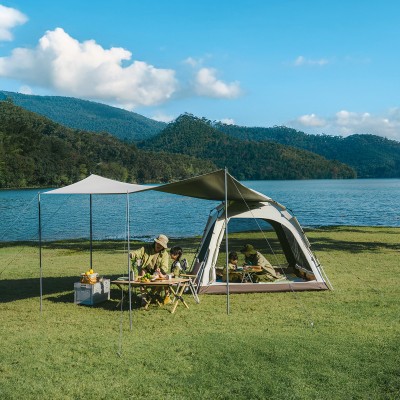 Палатка Naturehike Ango Automatic CNK2550WS010 трёхместная, большая, c навесом, светло-серая с серым Палатка Naturehike Ango Automatic CNK2550WS010 трёхместная, большая, c навесом, светло-серая с серым