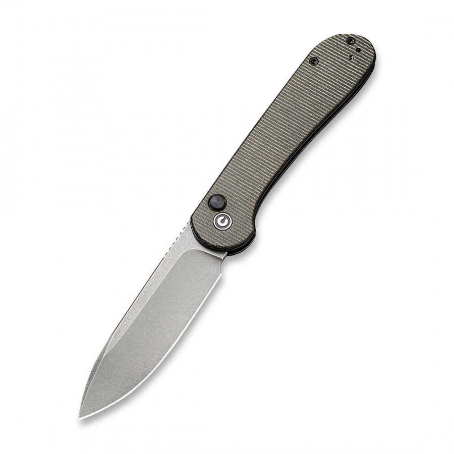 Складной нож CIVIVI Button Lock Elementum 14C28N Steel Gray Stonewashed Handle G10 Gray Stonewashed