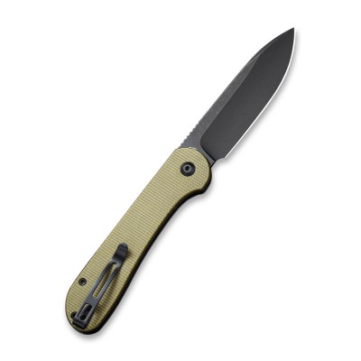 Складной нож CIVIVI Button Lock Elementum 14C28N Steel Black Stonewashed Handle G10 Olive Micarta