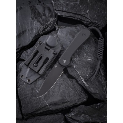 Нож CIVIVI Fixed Blade Elementum D2 Steel Black Stonewash Handle G10 Black