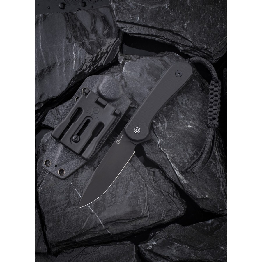 Нож CIVIVI Fixed Blade Elementum D2 Steel Black Stonewash Handle G10 Black