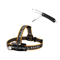 Налобный фонарь Fenix HM61R + складной нож Ruike S22, черный, HM61RS22bk