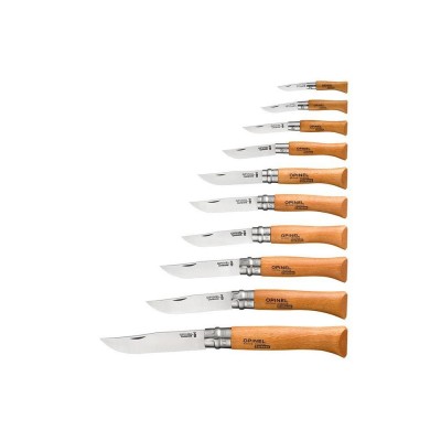 Набор Opinel в деревянной коробке с крышкой из 10 ножей разных размеров из углеродистой стали