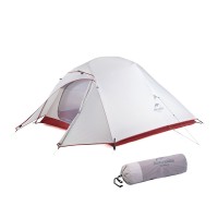 Палатка Naturehike Cloud Up NH18T030-T 20D трехместная сверхлегкая с ковриком, светло-серый, 6927595730614