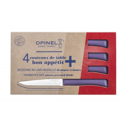 Набор столовых ножей Opinel, полимерная ручка, нерж, сталь, кор. пурпурный. 002199