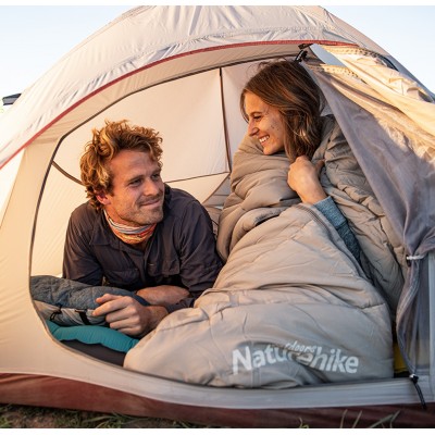 Ультралёгкий спальный мешок Naturehike M300 хлопковый с капюшоном весна осень (молния справа), 6927595701263