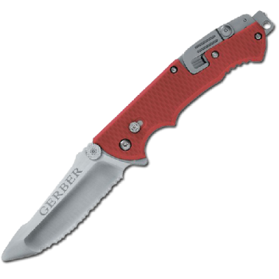 Нож Gerber Tactical Hinderer Rescue, красный, коробка, 22-01534 Нож Gerber Tactical Hinderer Rescue, красный, коробка, 22-01534