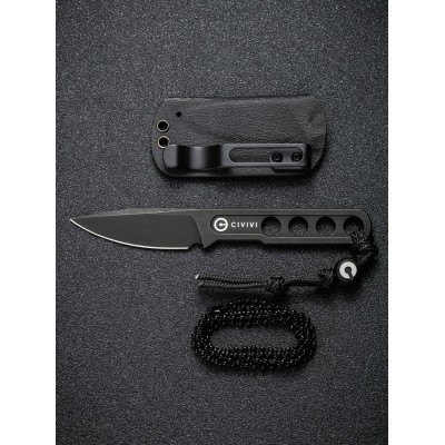 Нож CIVIVI Fixed Blade Circulus 10Cr15CoMoV Steel Black Stonewashed Handle Ostap Hel Design