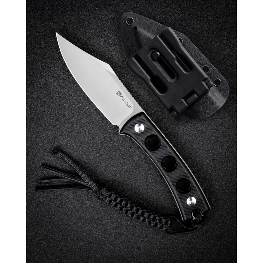 Нож SENCUT Fixed Blade Waxahachie 9Cr18MoV Steel Satin Handle G10 Black
