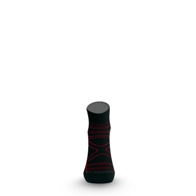 Носки Lasting RPC 903, microfiber+polypropylene, черный с серой подошвой и красной полоской, размер M, RPC903-M