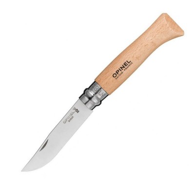 Нож Opinel №8, нержавеющая сталь, рукоять из бука, блистер, 000405