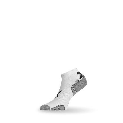 Носки Lasting RUN 009, microfiber+polypropylene, белый с черной полоской, размер L , RUN009-L