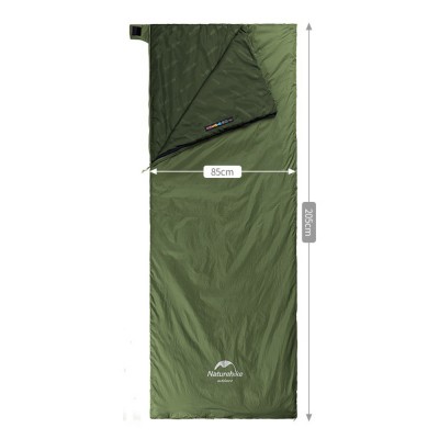 Мешок спальный Naturehike NH21MSD09 мини LW180, размер XL, зеленый, молния слева, 6927595777961L