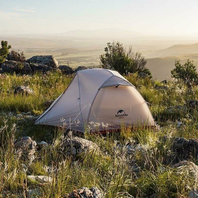 Палатка  Naturehike Star-river 2 NH17T012-T двухместная сверхлегкая с ковриком, серо-черная, 6927595716489