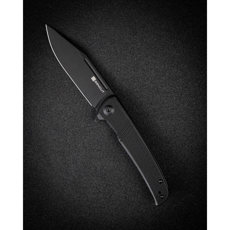 Складной нож SENCUT Brazoria D2 Steel Black Stonewashed Handle G10 Black