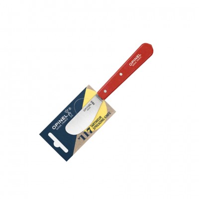 Нож для масла Opinel №117, деревянная рукоять, блистер, нержавеющая сталь, красный, 003131