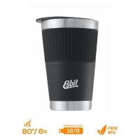 Термокружка Esbit SCULPTOR, из нержавеющей стали с резиновой накладкой, черная, 0.55 л, TBL550SC-SL-BK