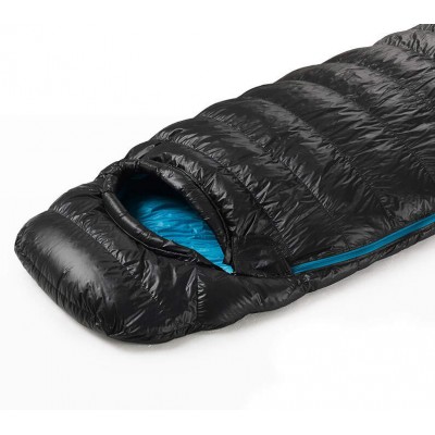 Мешок спальный Naturehike CW400 NH18C400-D с гусинным пухом, размер L, черный, молния слева, 6927595761670L