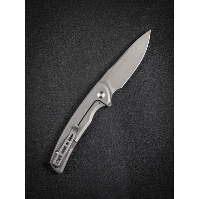 Складной нож SENCUT Tynan 10Cr15CoMoV Steel Gray Stonewashed Handle Stainless Gray