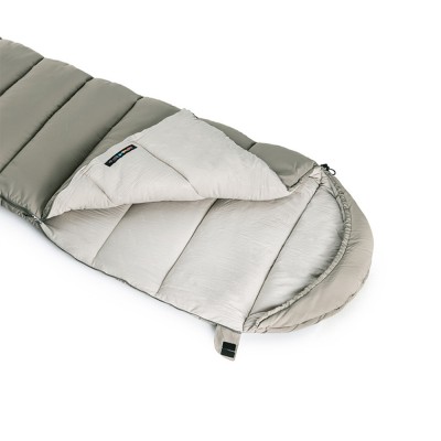 Ультралёгкий спальный мешок Naturehike CNK2350WS023 M400 хлопковый с капюшоном весна осень зеленый, молния справа