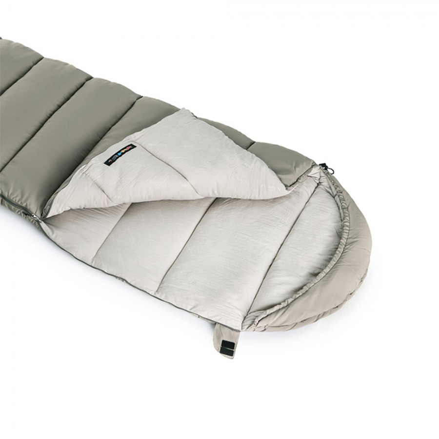 Ультралёгкий спальный мешок Naturehike CNK2350WS023 M400 хлопковый с капюшоном весна осень зеленый, молния справа