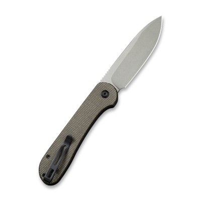 Складной нож CIVIVI Button Lock Elementum 14C28N Steel Gray Stonewashed Handle G10 Gray Stonewashed