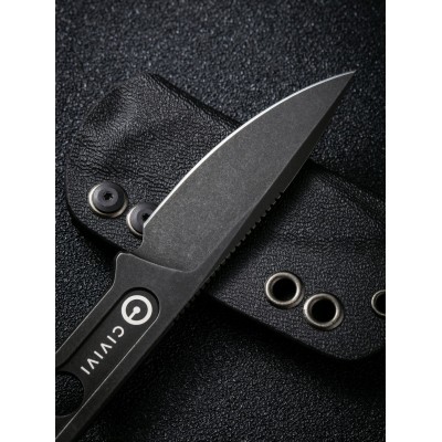 Нож CIVIVI Fixed Blade Circulus 10Cr15CoMoV Steel Black Stonewashed Handle Ostap Hel Design
