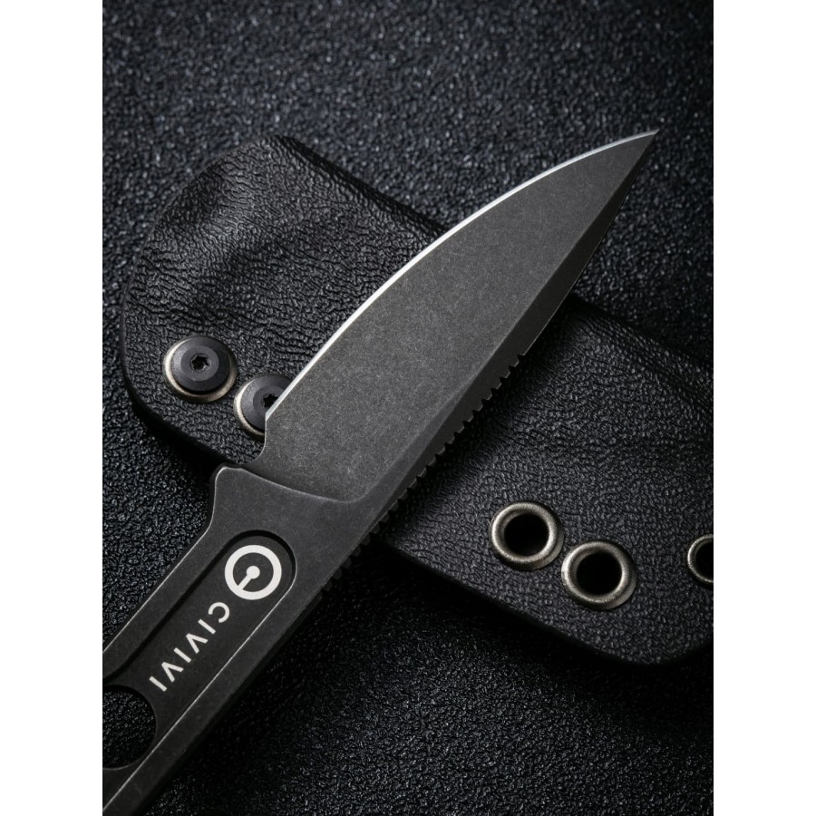 Нож CIVIVI Fixed Blade Circulus 10Cr15CoMoV Steel Black Stonewashed Handle Ostap Hel Design