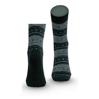 Носки Lasting TWP 686, wool+polypropylene, черный с серым рисунком, размер L , TWP686-L