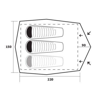 Миниатюрная палатка Trimm Alfa D, зеленый 2+1, ALFAD