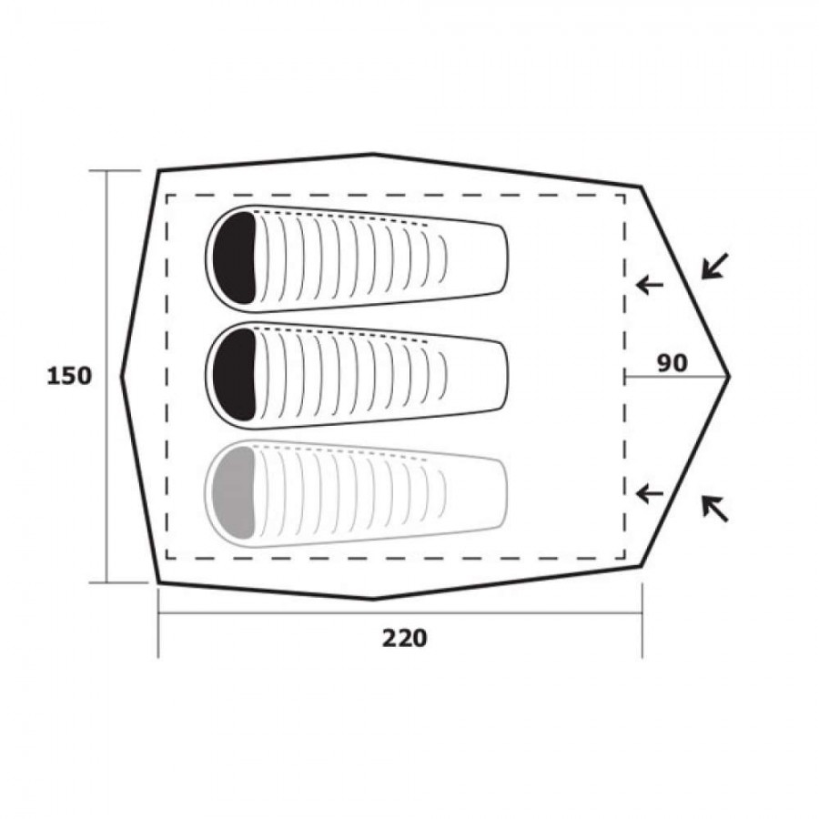Миниатюрная палатка Trimm Alfa D, зеленый 2+1, ALFAD