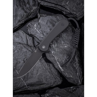 Нож CIVIVI Fixed Blade Elementum D2 Steel Black Stonewash Handle G10 Black