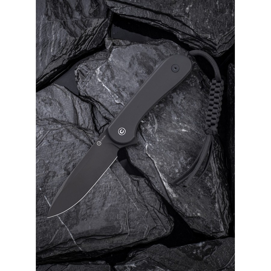 Нож CIVIVI Fixed Blade Elementum D2 Steel Black Stonewash Handle G10 Black