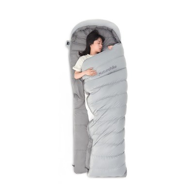 Ультралёгкий спальный мешок Naturehike RM80 Series Утиный пух Grey Size M, молния слева, 6927595707197L