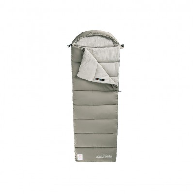 Ультралёгкий спальный мешок Naturehike CNK2350WS023 M400 хлопковый с капюшоном весна осень зеленый, молния слева