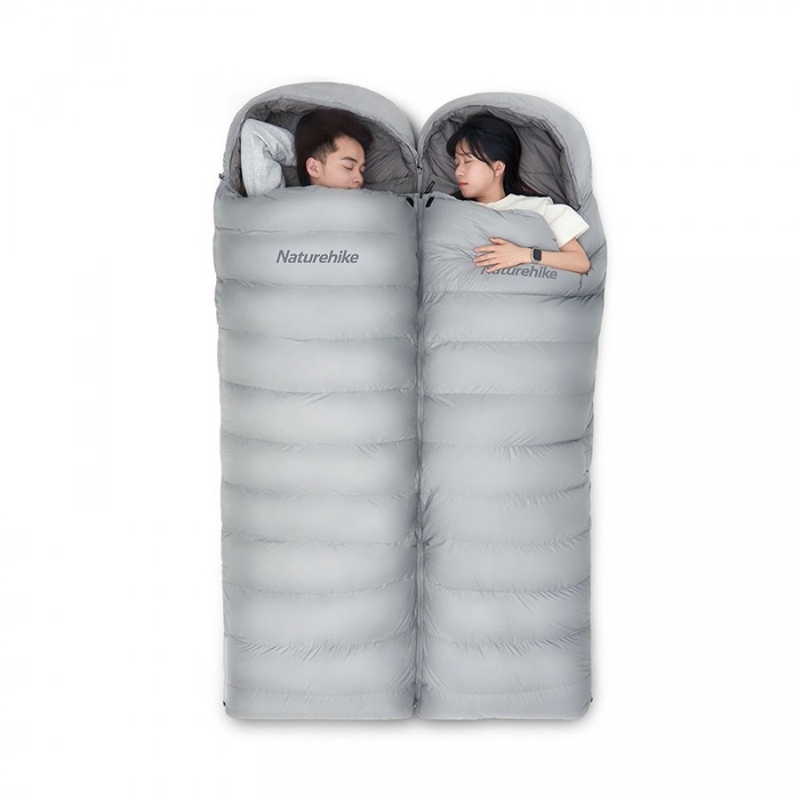 Ультралёгкий спальный мешок Naturehike RM80 Series Утиный пух Grey Size M, молния слева, 6927595707197L