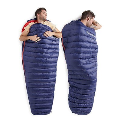 Мешок спальный Naturehike CW300 NH18S300-D из гусинного пуха голубой, молния слева, 6927595761373L