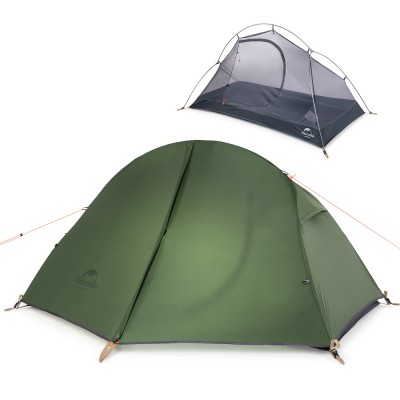 Палатка 1-местная Naturehike сверхлегкая + коврик NH18A095-D, 20D, зеленый, 6927595735671