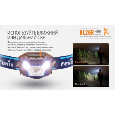 Налобный фонарь Fenix HL26R черный, HL26Rbk