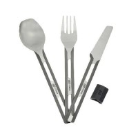 Столовый набор Esbit TC4-TI, титановый (ложка, вилка, нож) с силиконовым держателем Столовый набор Esbit TC4-TI, титановый (ложка, вилка, нож) с силиконовым держателем