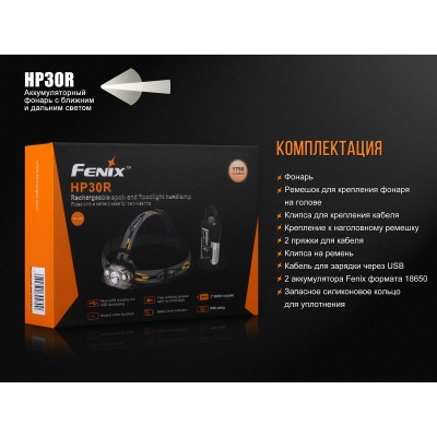 Налобный фонарь Fenix HP30R черный, HP30Rblack