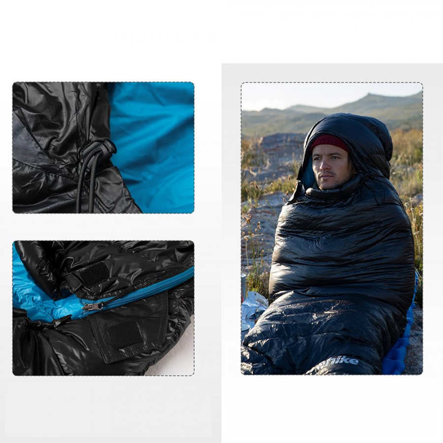 Спальный мешок Naturehike Cicada Wing CW700 CNK2450WS048 утиный пух черный L,6927595788134