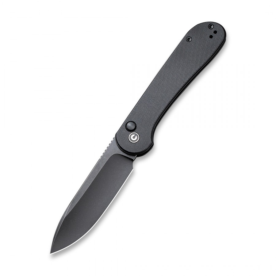 Складной нож CIVIVI Button Lock Elementum 14C28N Steel Black Stonewashed Handle G10 Black
