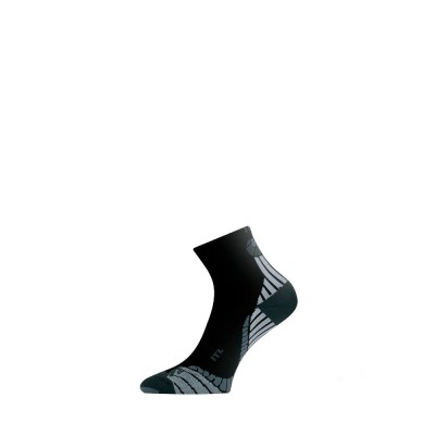Носки Lasting ITL 908, microfiber+polyester, черный с белыми полосками, размер L , ITL908L