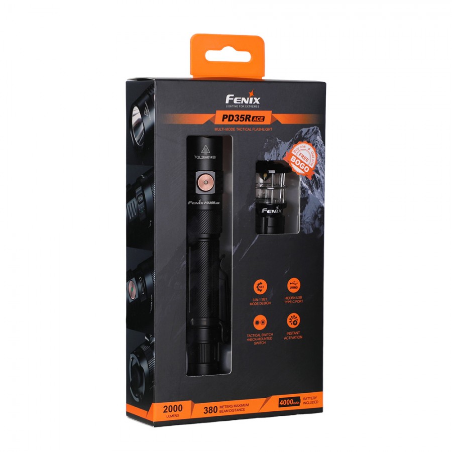 Фонарь Fenix тактический PD35R ACE + CL01 черный