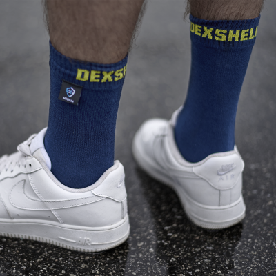 Водонепроницаемые носки DexShell Ultra Thin Crew L (43-46), синий/желтый, DS683NLL